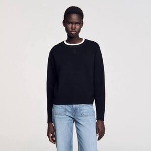 Sandro black wool blend sweater brand new with tags